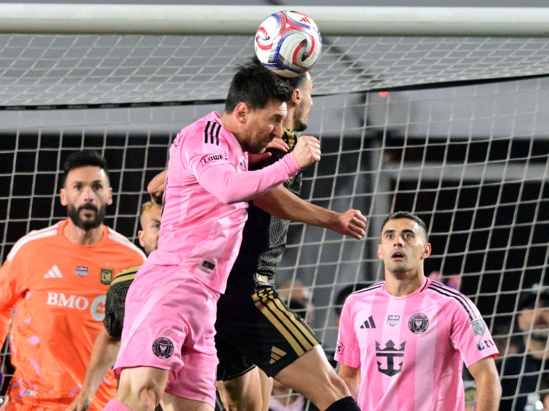 Cầu thủ LAFC David Martinez ăn mừng b&agrave;n thắng v&agrave;o lưới Inter Miami, c&oacute; sự g&oacute;p mặt của Lionel Messi